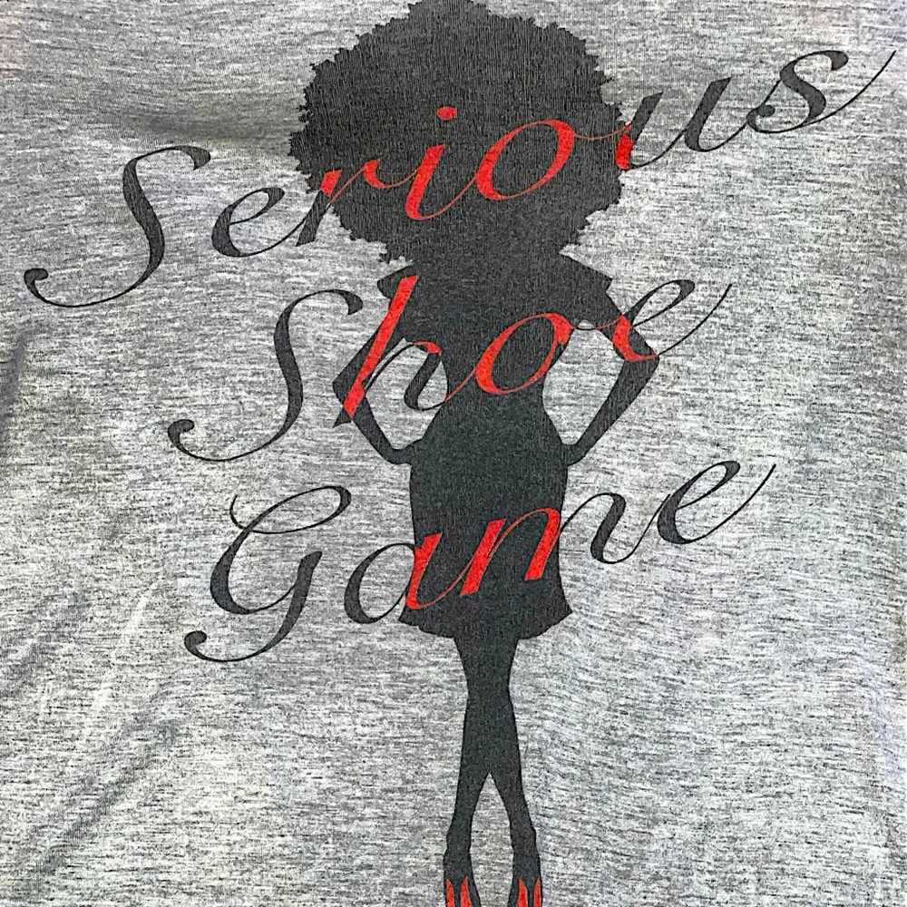 Haus of Swag “Serious Shoe Game” Graphic Long Sleeve Tunic Tee-Shirt - Picture 3 of 16